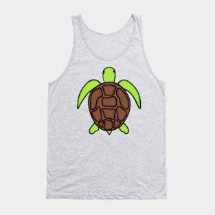 Adorable And Cute Turtle Green And Brown Color Tank Top